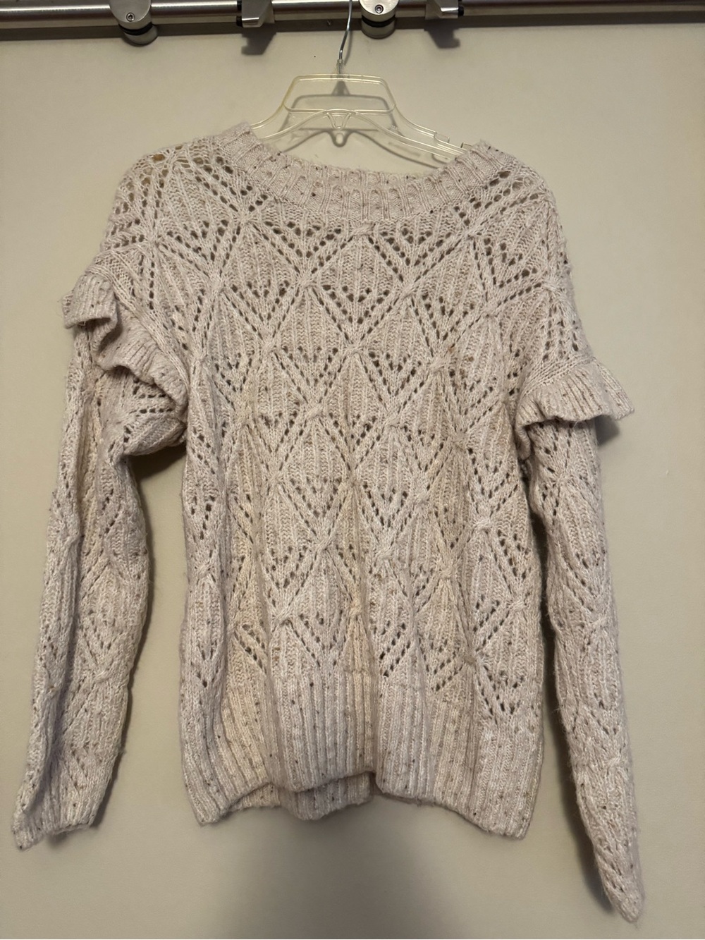 Old Navy Chunky Open-Knit Cream Women's Sweater